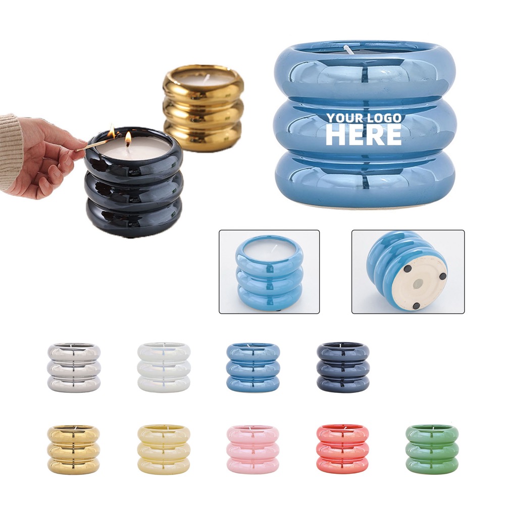 Electroplated Glazed Ceramic Candle Cup 2
