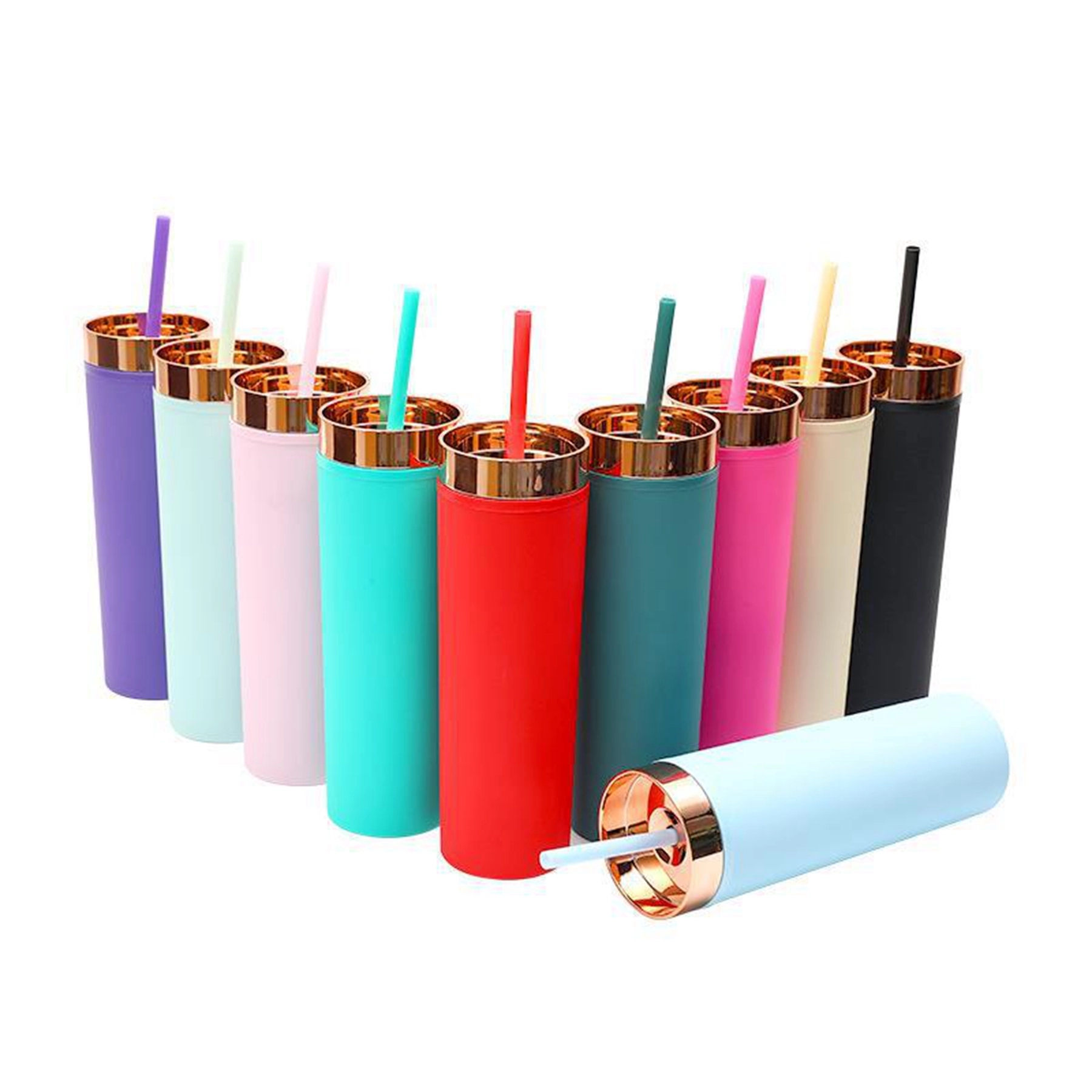 16 Oz. Reusable BPA Free Plastic Tumbler with Straw 6