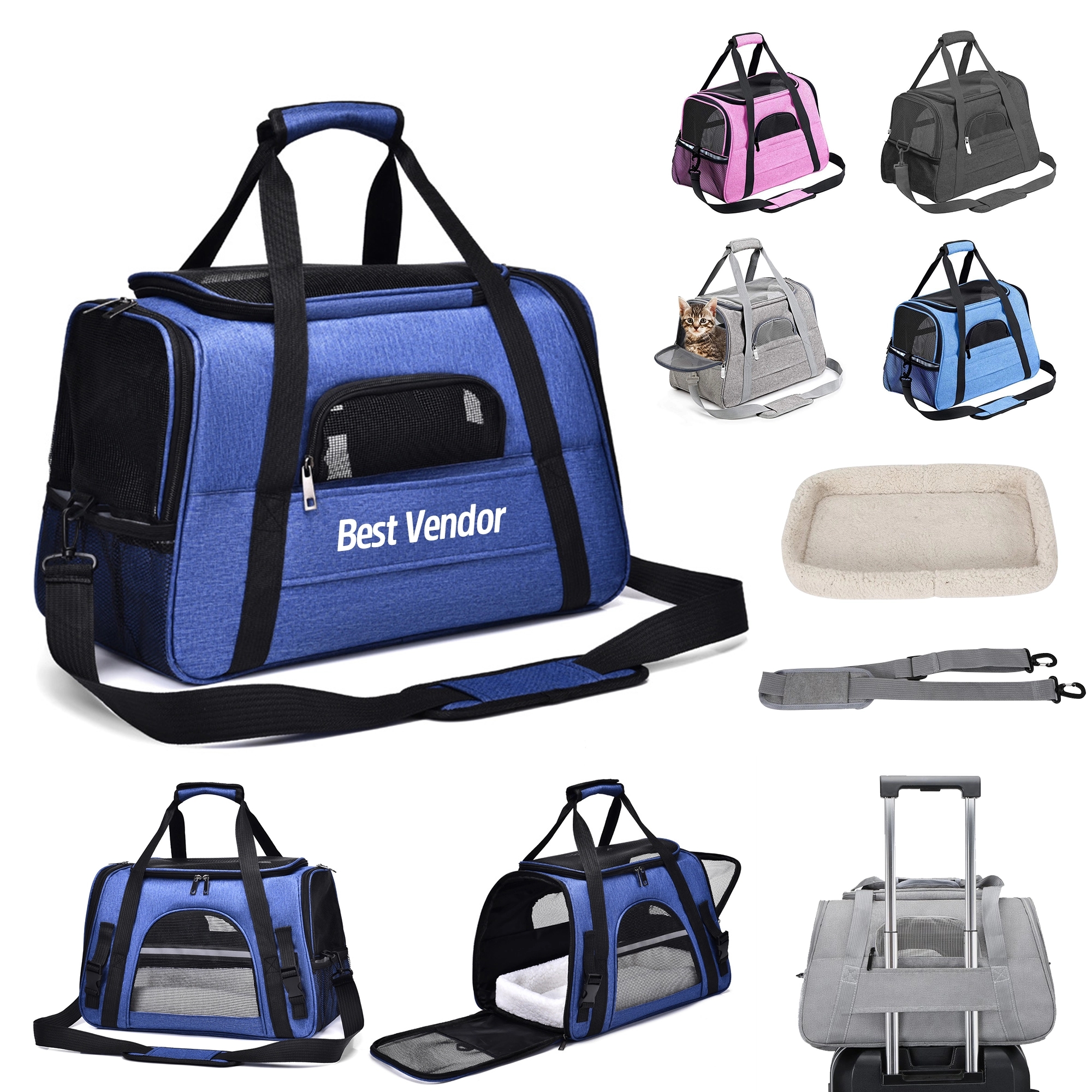 Pet Travel Carrier Bag With Plush Cushion 1