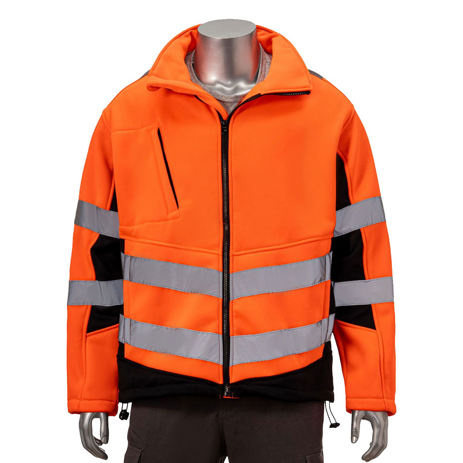 VISIPRO Reflective Safety Jacket with Black Trim - 280G Fleece - ANSI 107-2015 Class 3 3