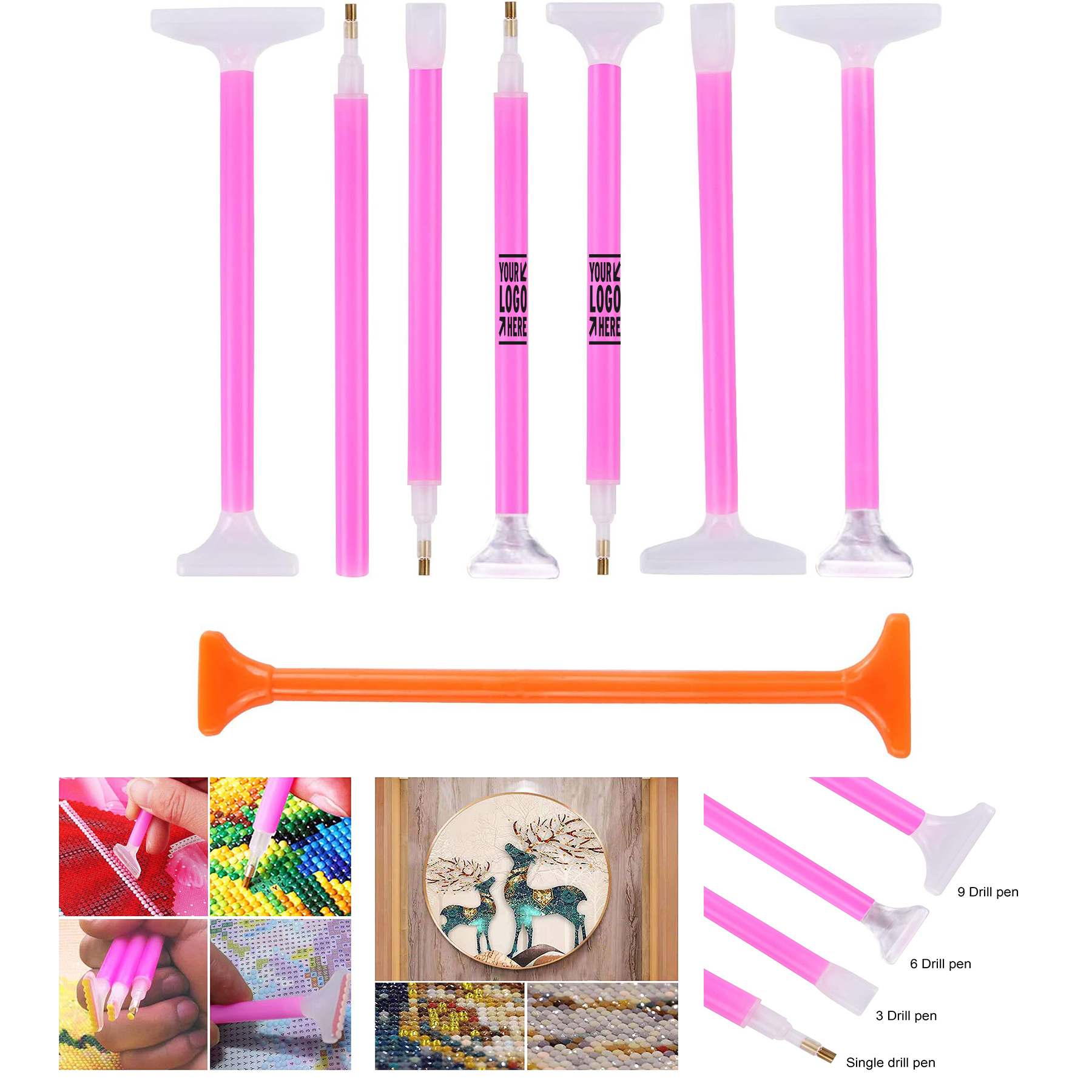 8 Packs 5D Diamond Art Painting Embroidery Art Pen Tool