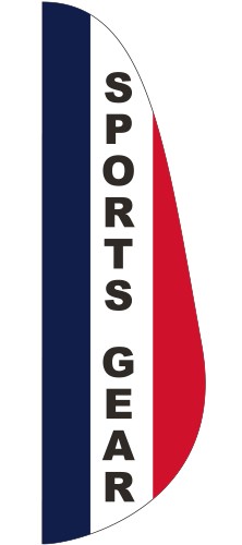 "SPORTS GEAR" 3' x 10' Message Feather Flag 1