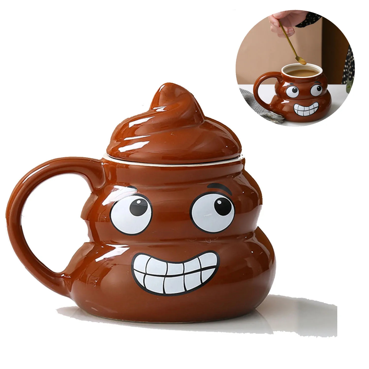 16 Oz Ceramic Funny Poop Shaped Mugs 3