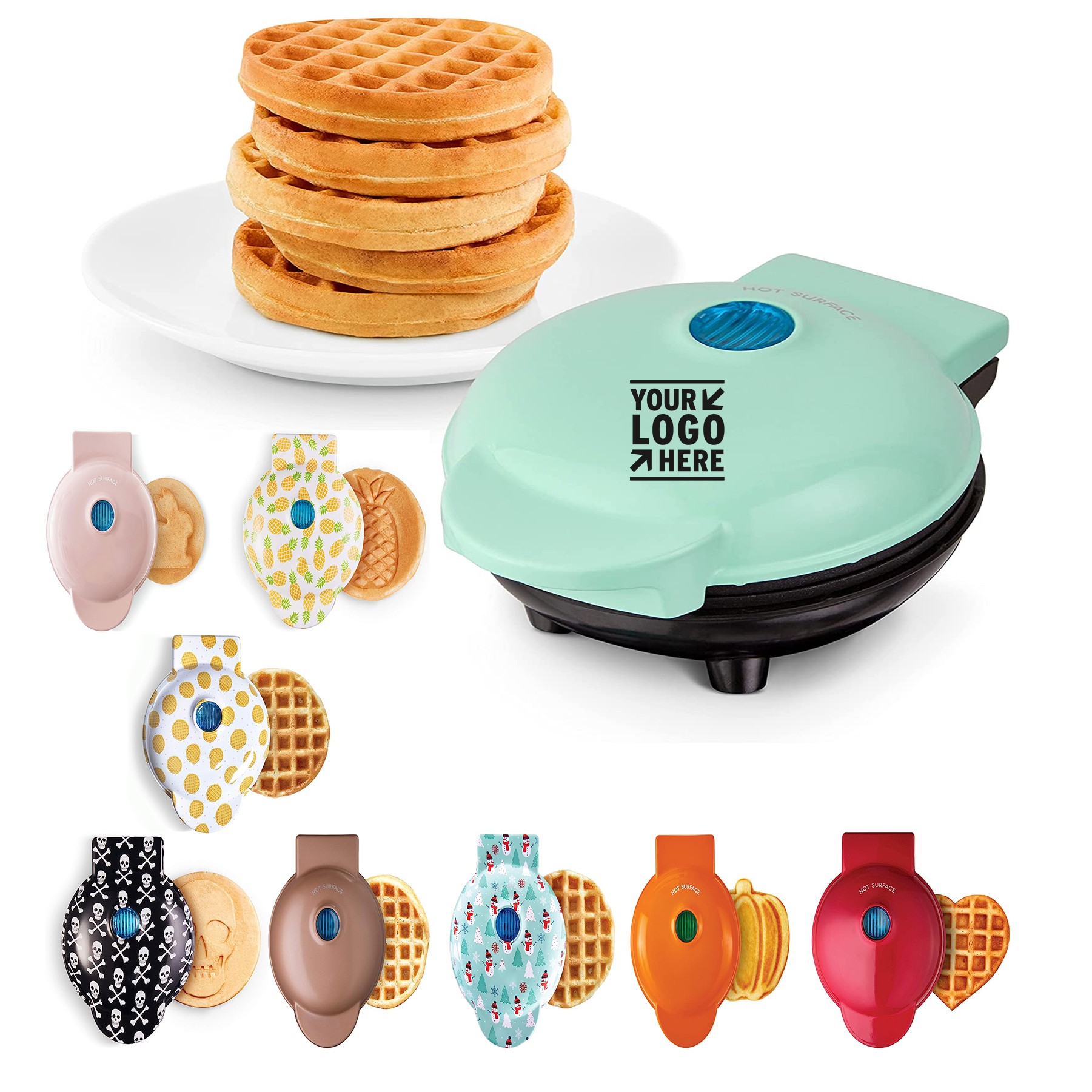 4 Inch Non-Stick Surfaces Mini Maker for Individual Waffles 2