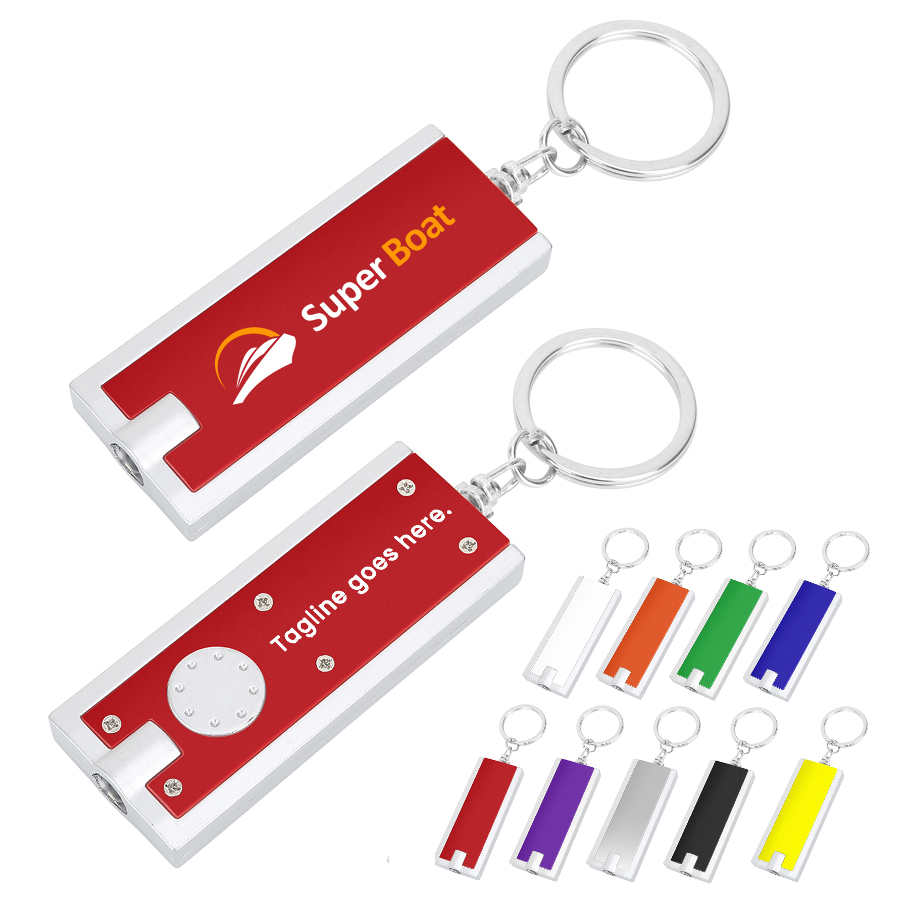 Super Bright LED Flashlight With Swivel Key Chain 9