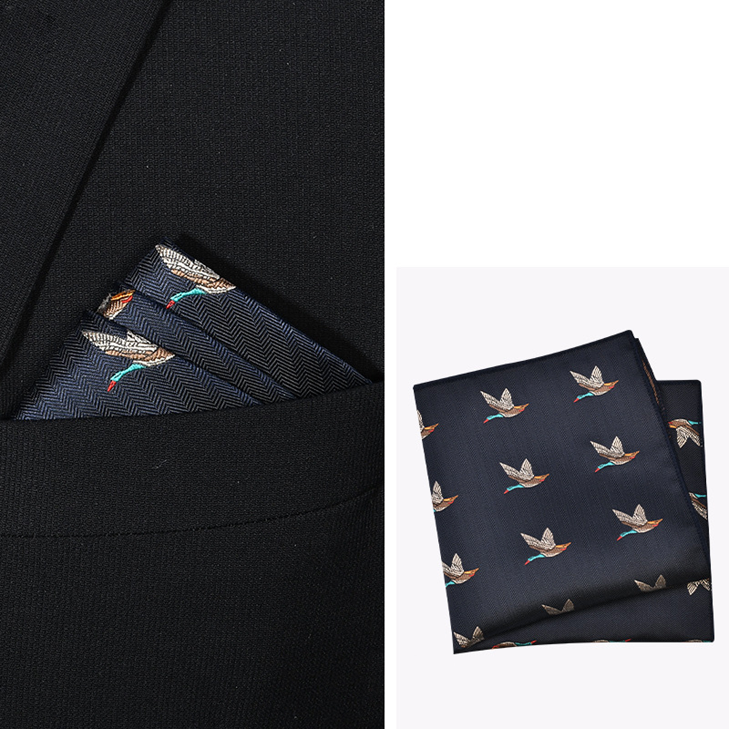 Floral Animal Pocket Square Handkerchief 3