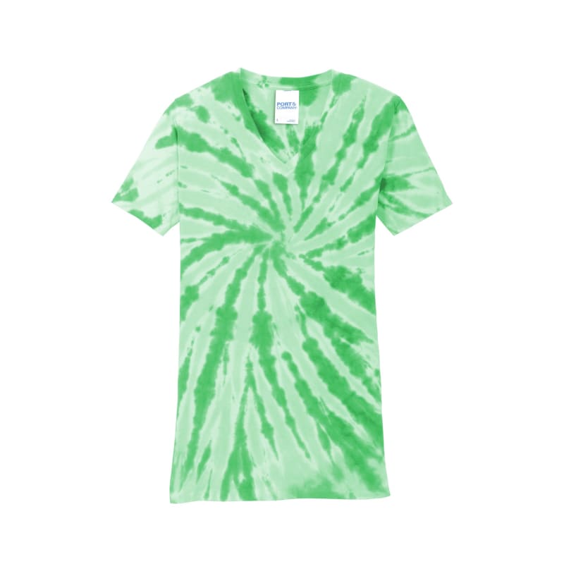 Port & Company Women's Tie-Dye V-Neck Tee. 1