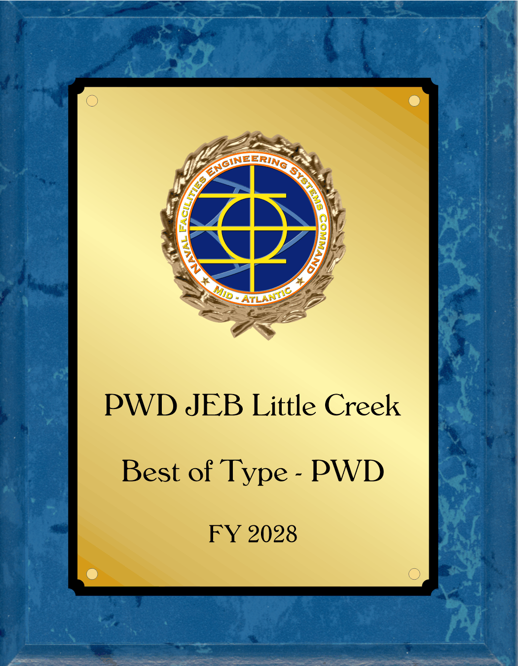 Marble Finish Plaque With Logo In Wreath Decoration 2