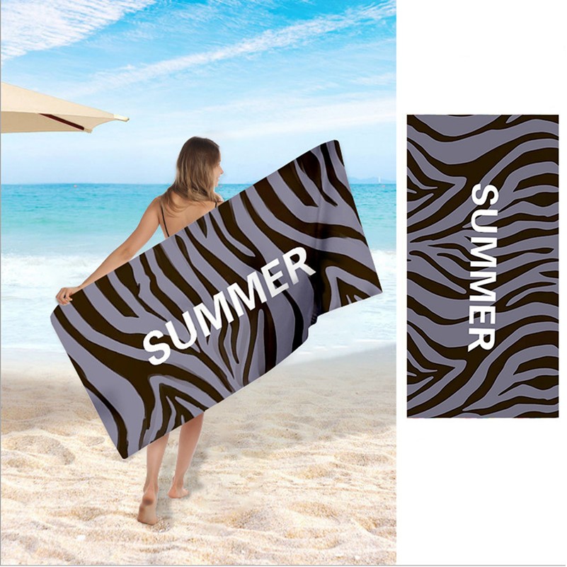 Full Color Printed Microfiber Rectangle Beach Towel 2