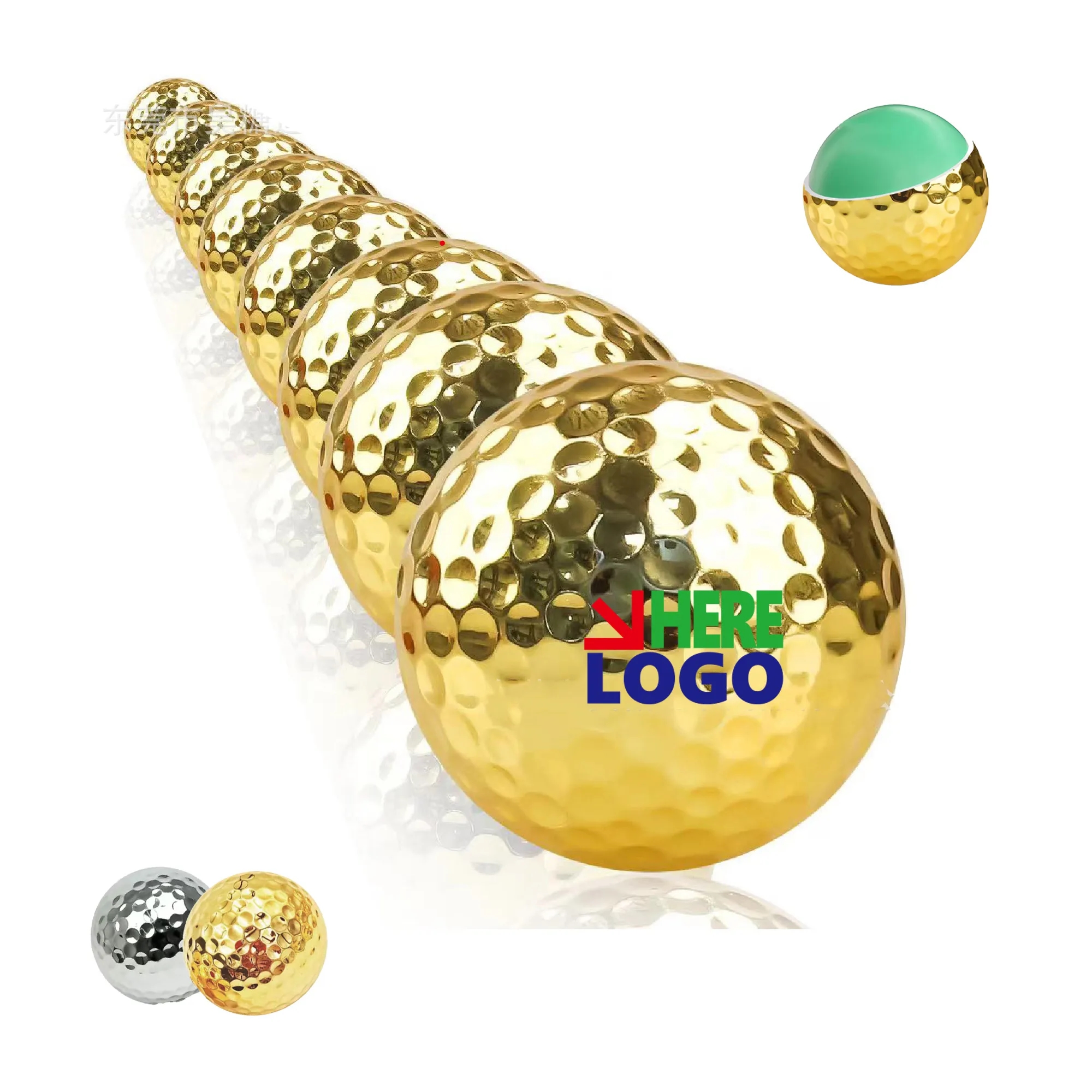 Gild Metal Golf Driving Range Ball Gold/Silver MOQ50 3