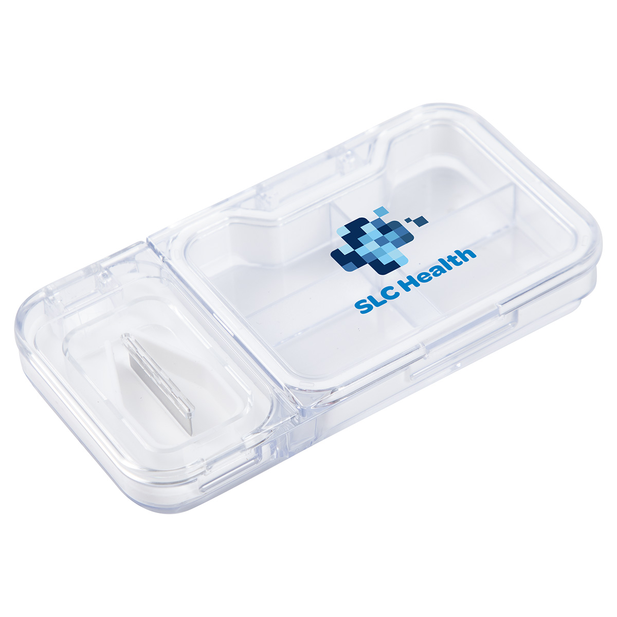 Cache 4-Compartment Pill Box with Tablet Cutter 10