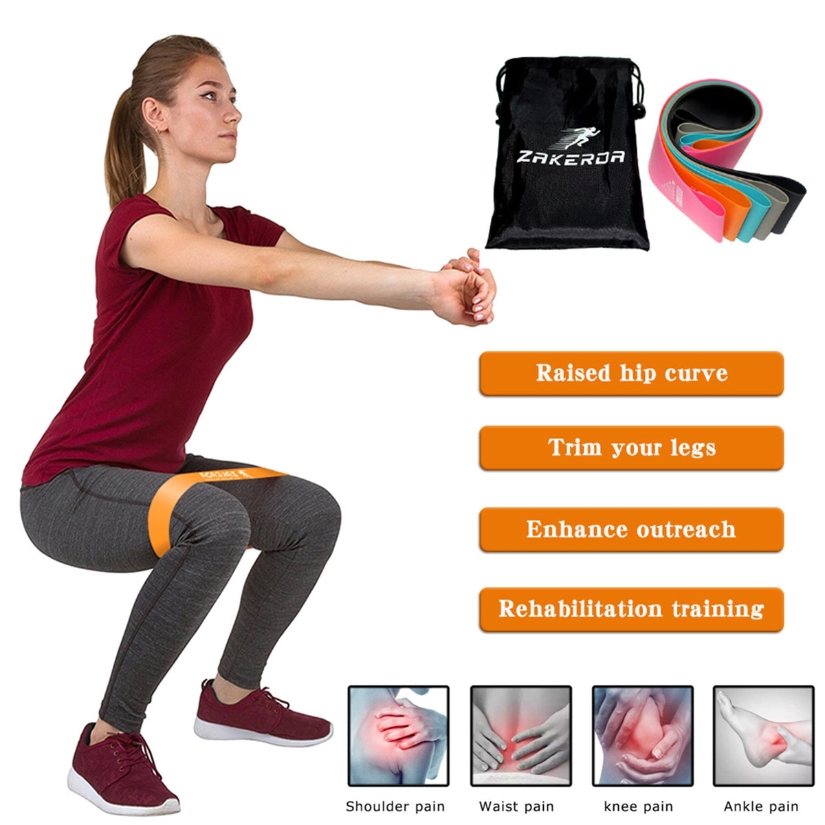 5 Pieces Exercise Resistance Bands 3