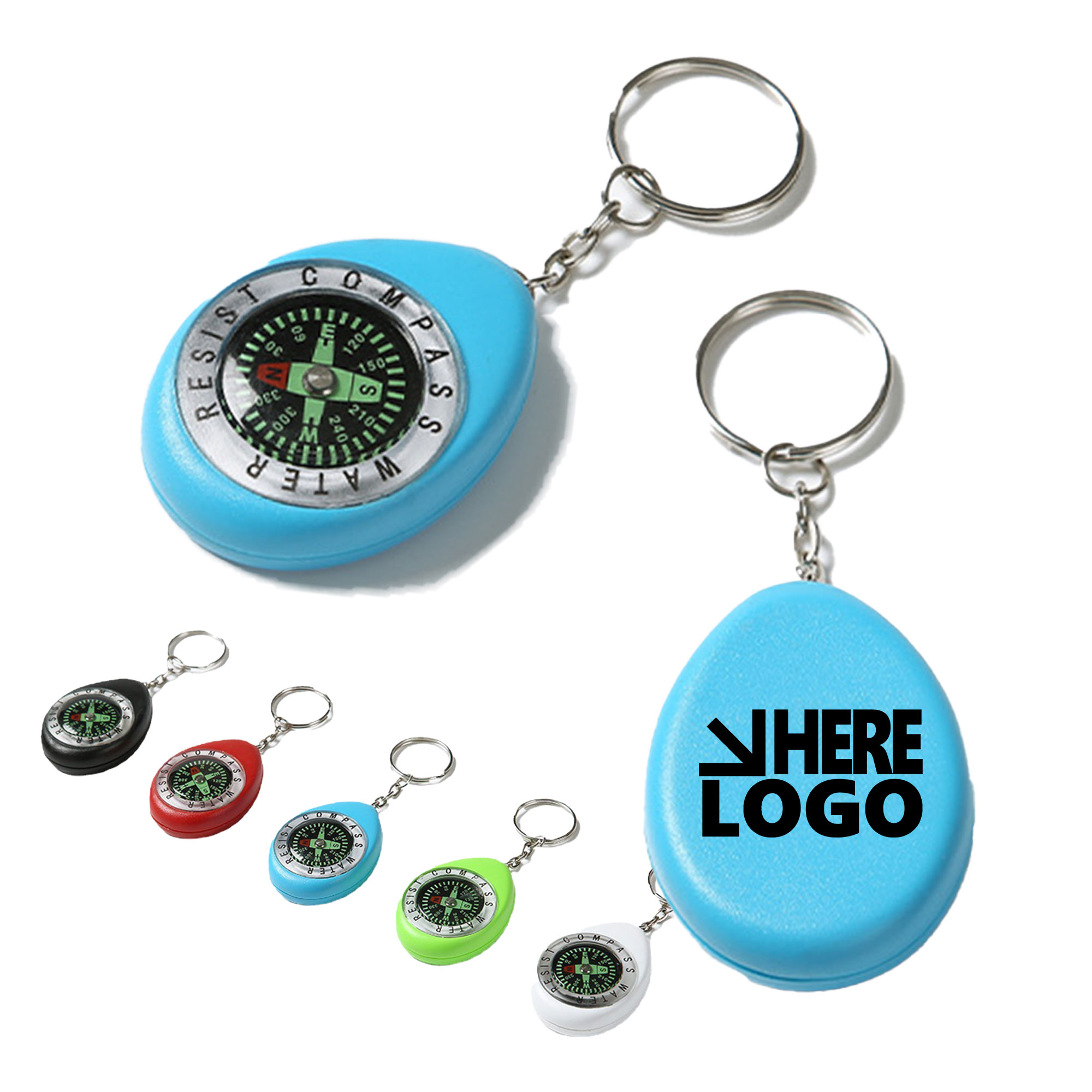 MOQ 100 Luminous Mini Compass Keychain 1