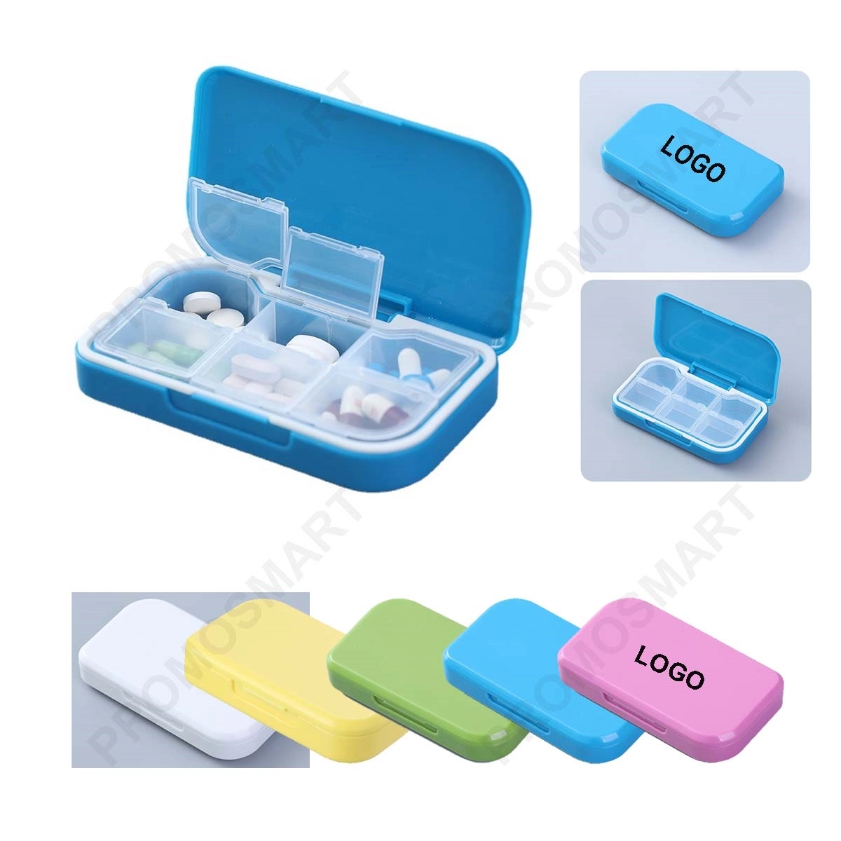 Traveler 6 Compartments Pill Box 1