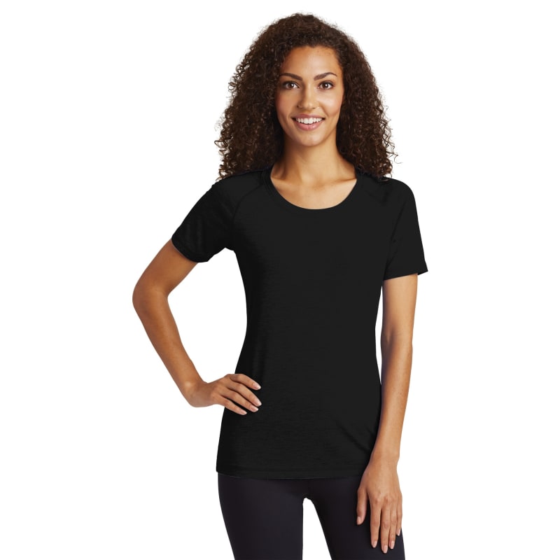 Sport-Tek Women's PosiCharge Tri-Blend Wicking Scoop Neck Raglan Tee. 50