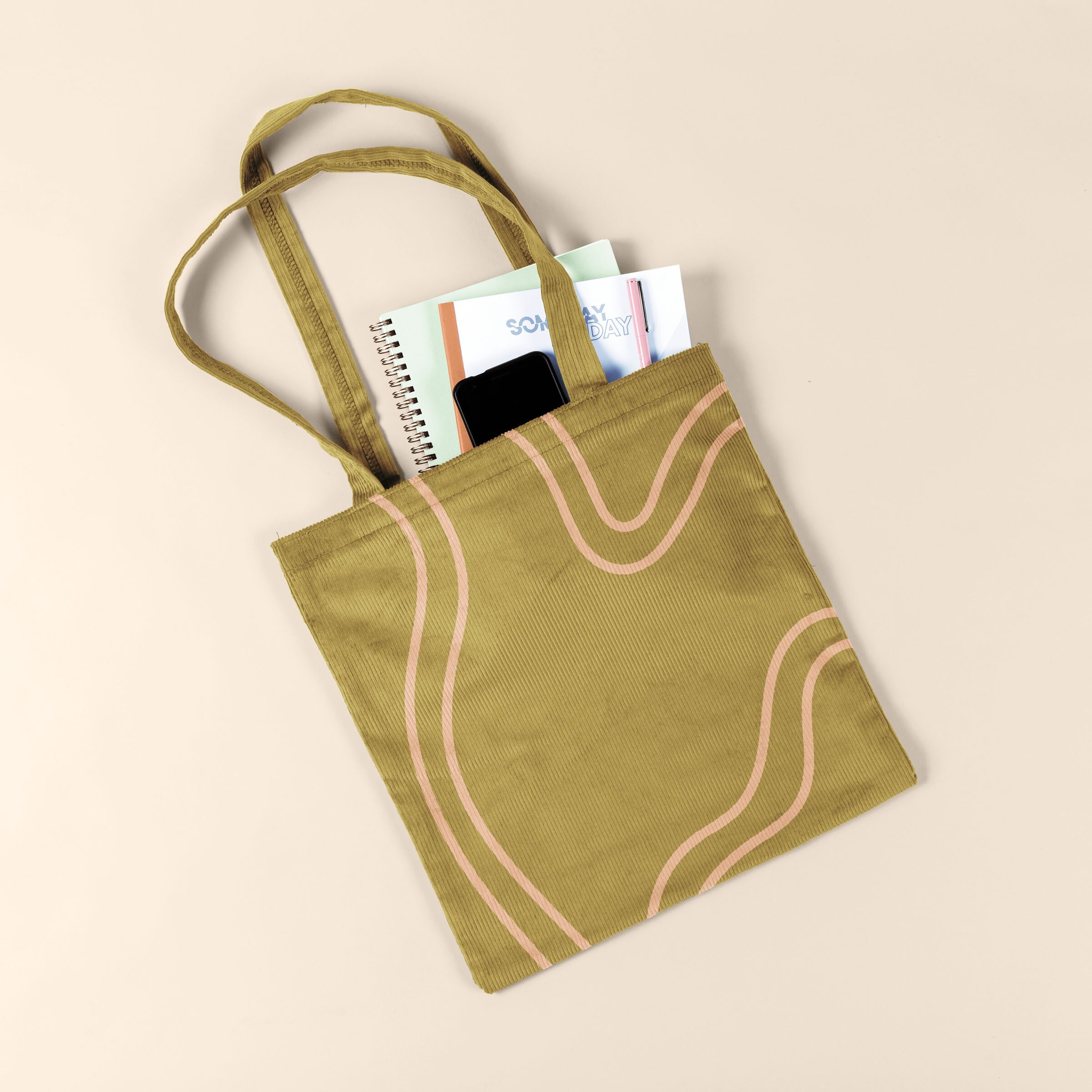 Main Squeeze - Corduroy, custom tote bag with logo imprint 2