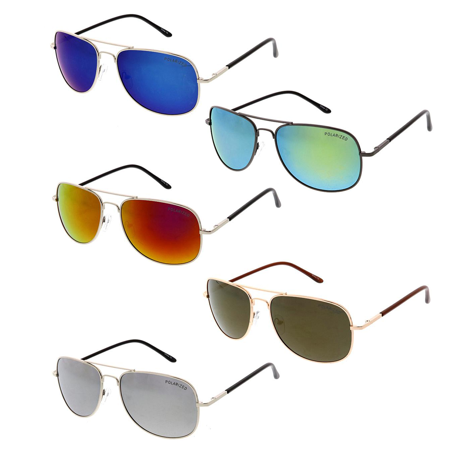Traveler II Unisex Metal Sunglasses w/Color Mirror Lens 2
