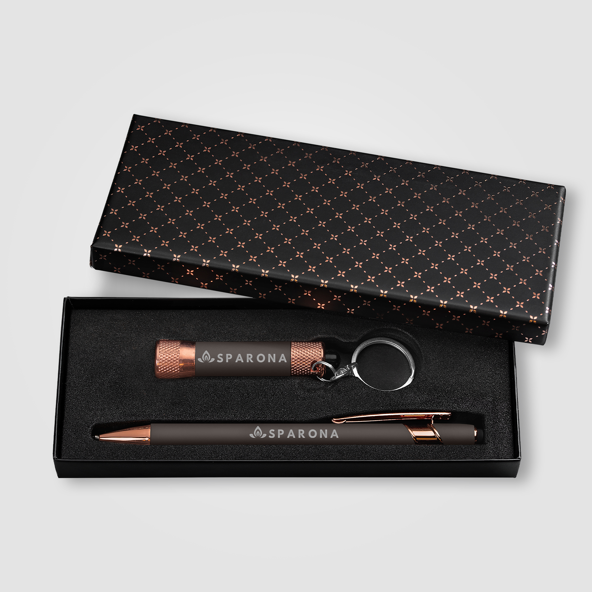 Ellipse & Chroma Rose Gold Cross-Pattern Gift Set