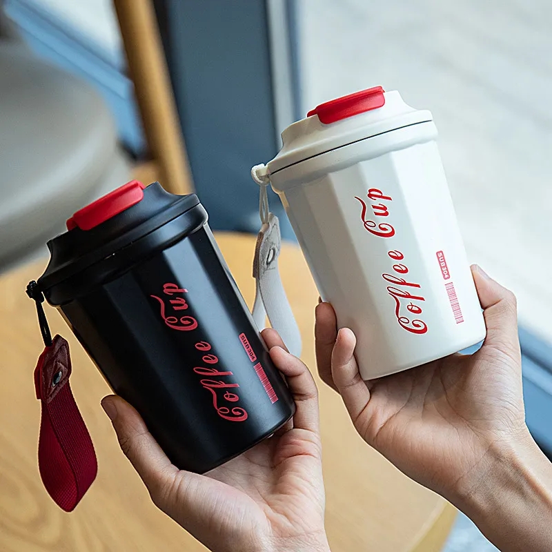 Coffee Vacuum Insulated Tumblers Thermos Cup with Rope 2