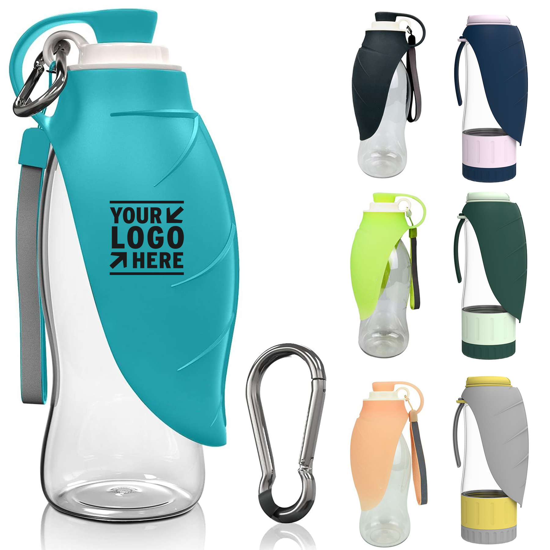 Leak Proof BPA Free Dog Water Bottle Portable Travel Dispenser Including Carabiner 2