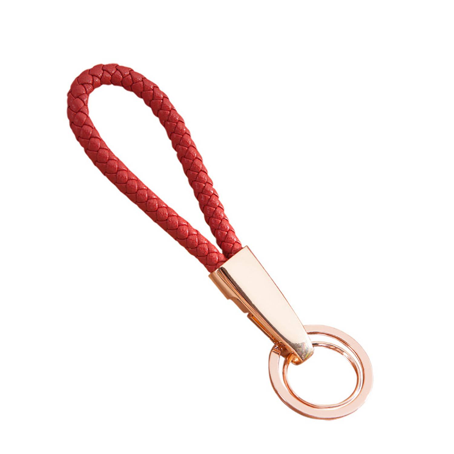 Handmade Braided Microfiber Leather Keychain 3