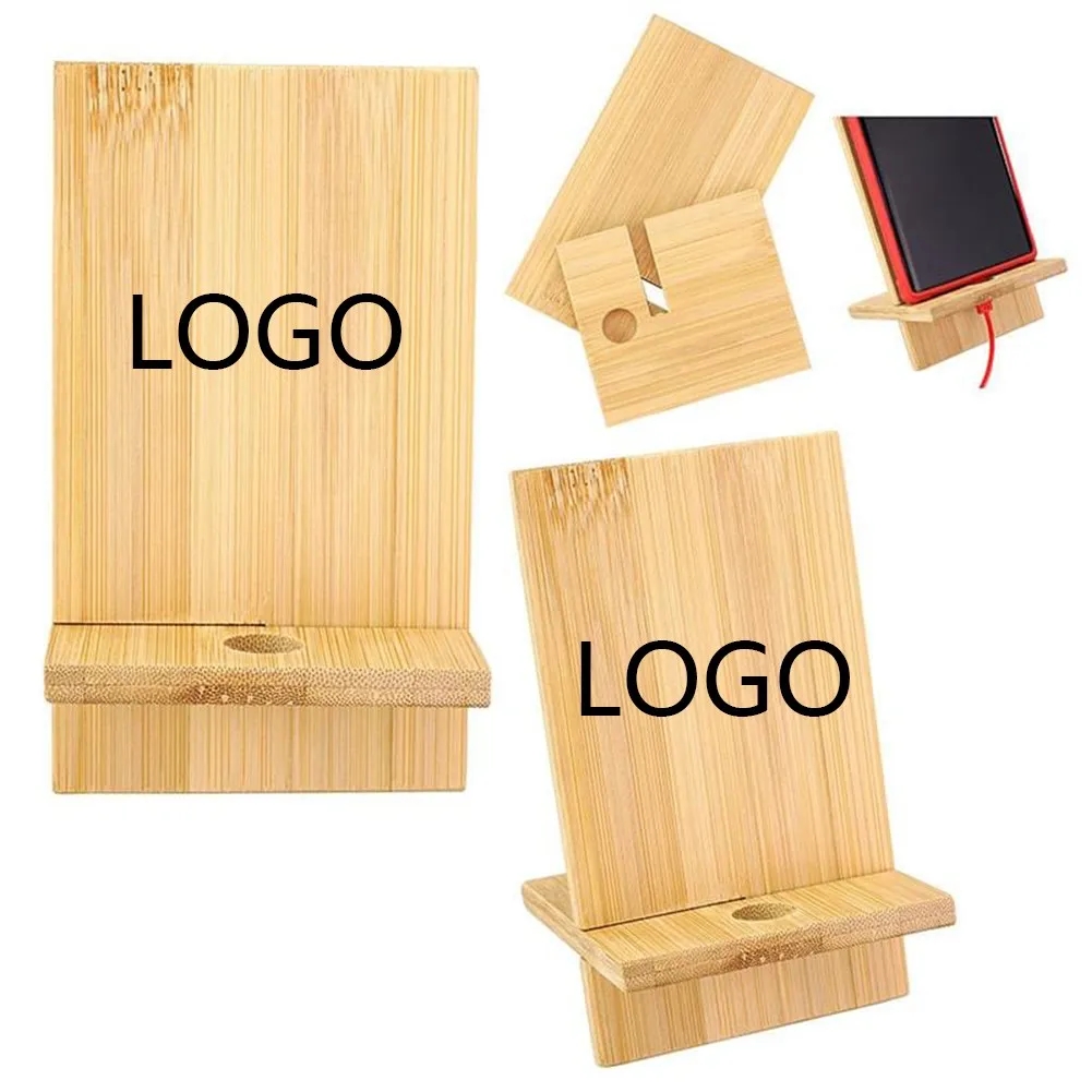 Bamboo Wood Cell Phone Stand 1