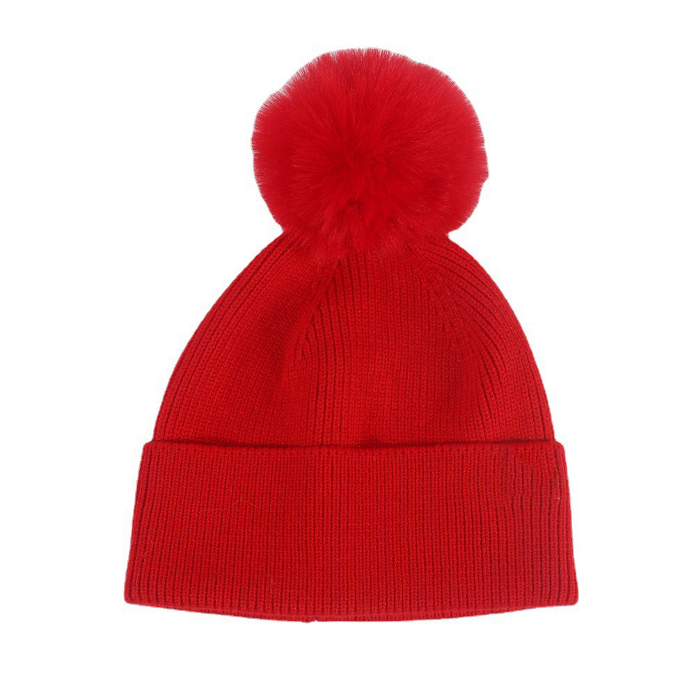 Acrylic Knit Beanie with PomPom 2