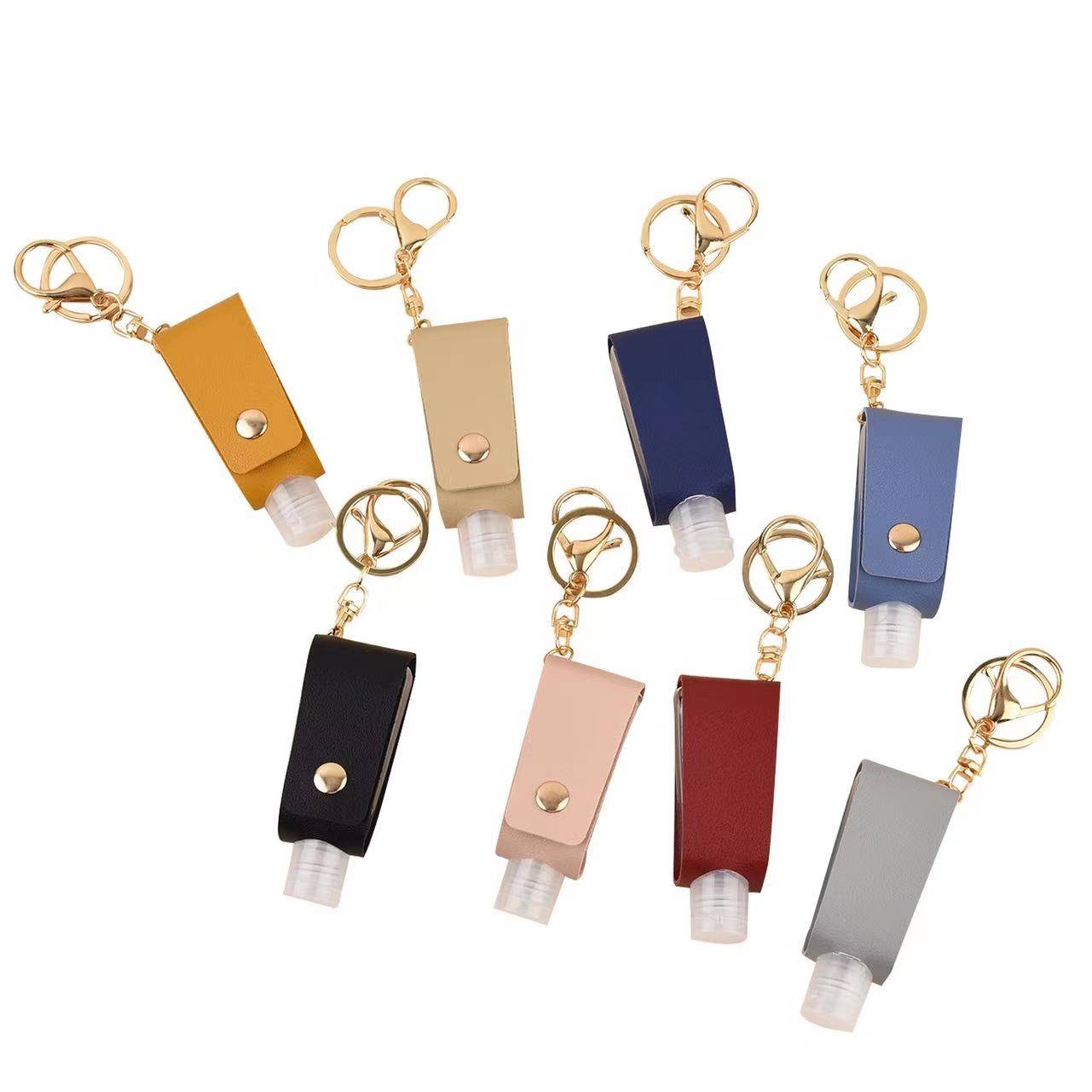 PU Leather Flip Cap Hand Sanitizer Bottle Holder 2