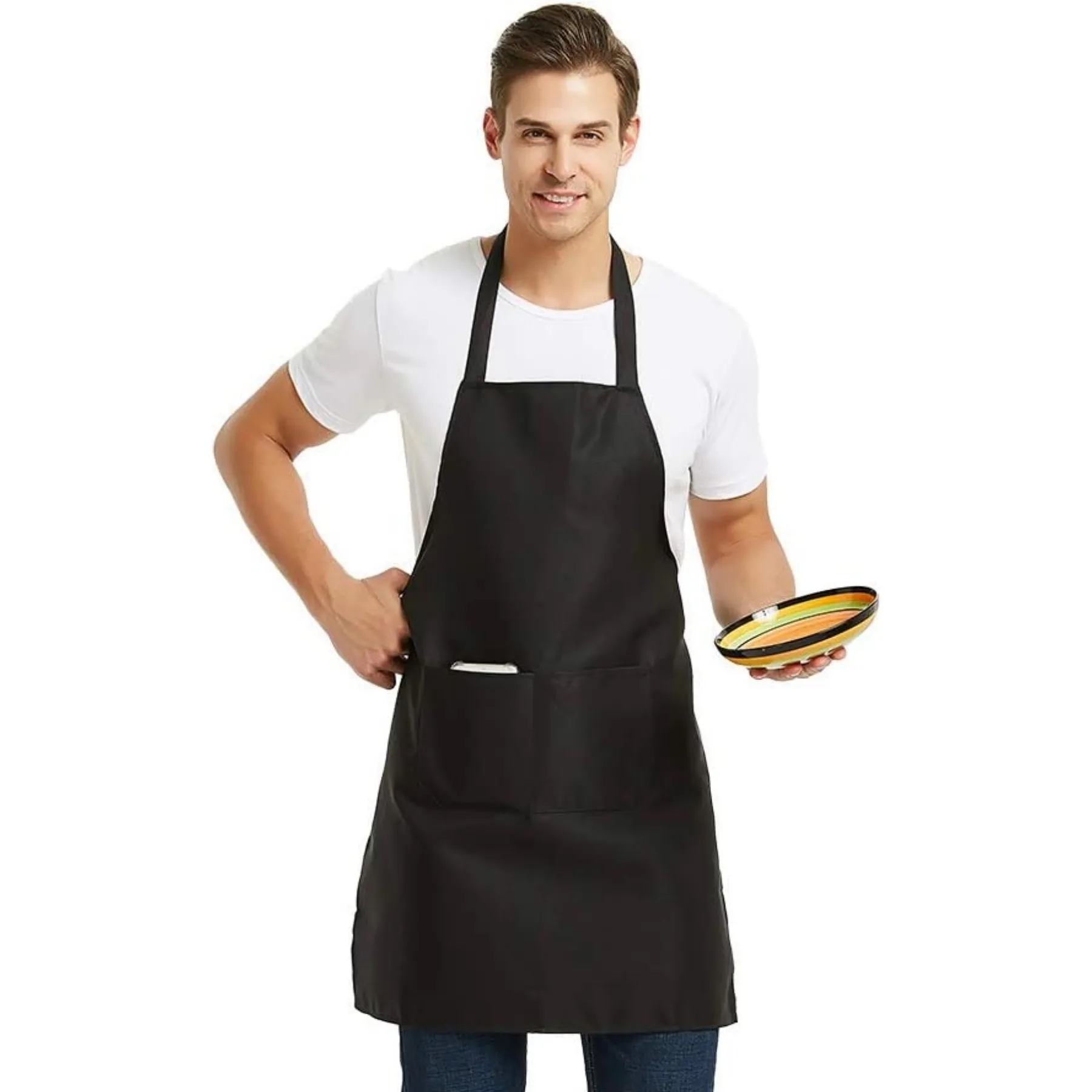Unisex Commercial Apron with 2 Pockets for Kitchen 4
