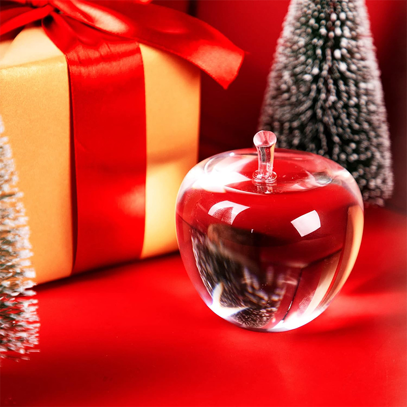 Crystal Apple Paperweight 7