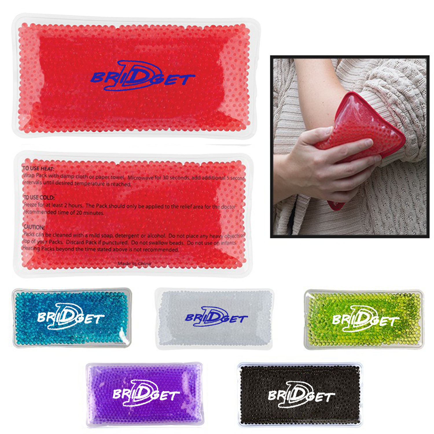 Custom Color Rectangular Gel Ice Pack 2
