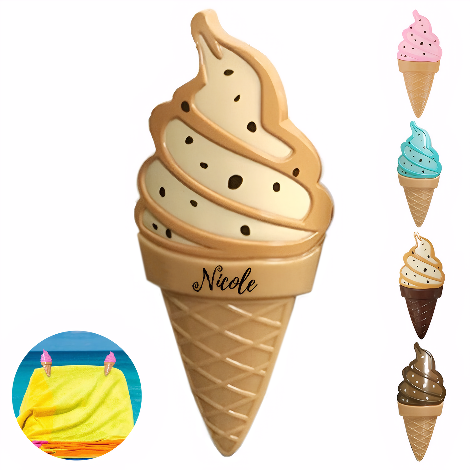 Plastic Ice Cream Beach Towel Clip 1