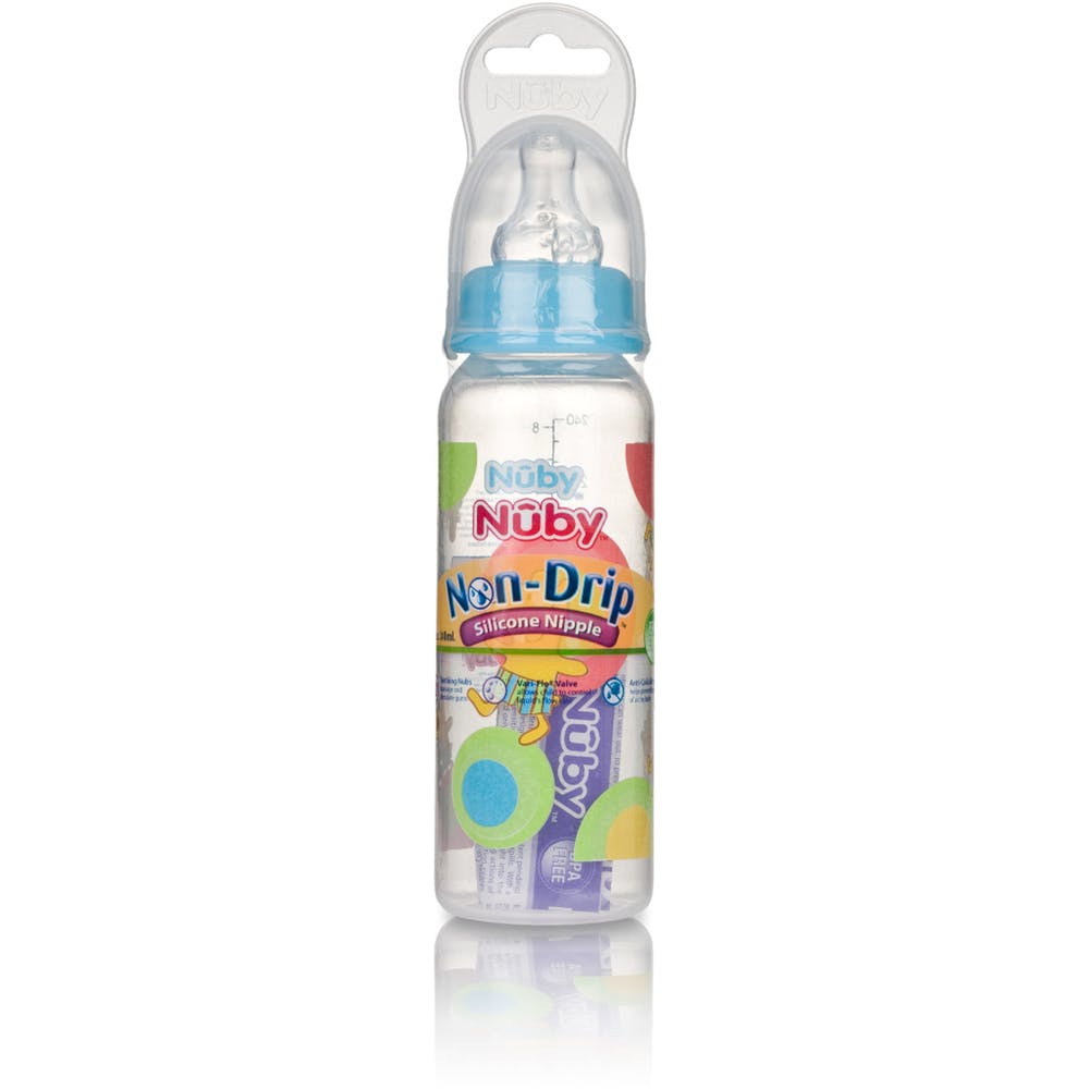 Nuby Non-Drip Baby Bottles - Assorted Prints 8 oz 2