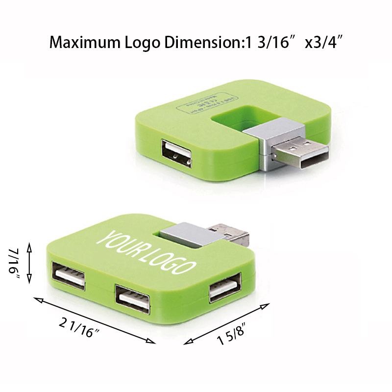 Portable 4 in 1 Square Multi USB Folding Splitter 5