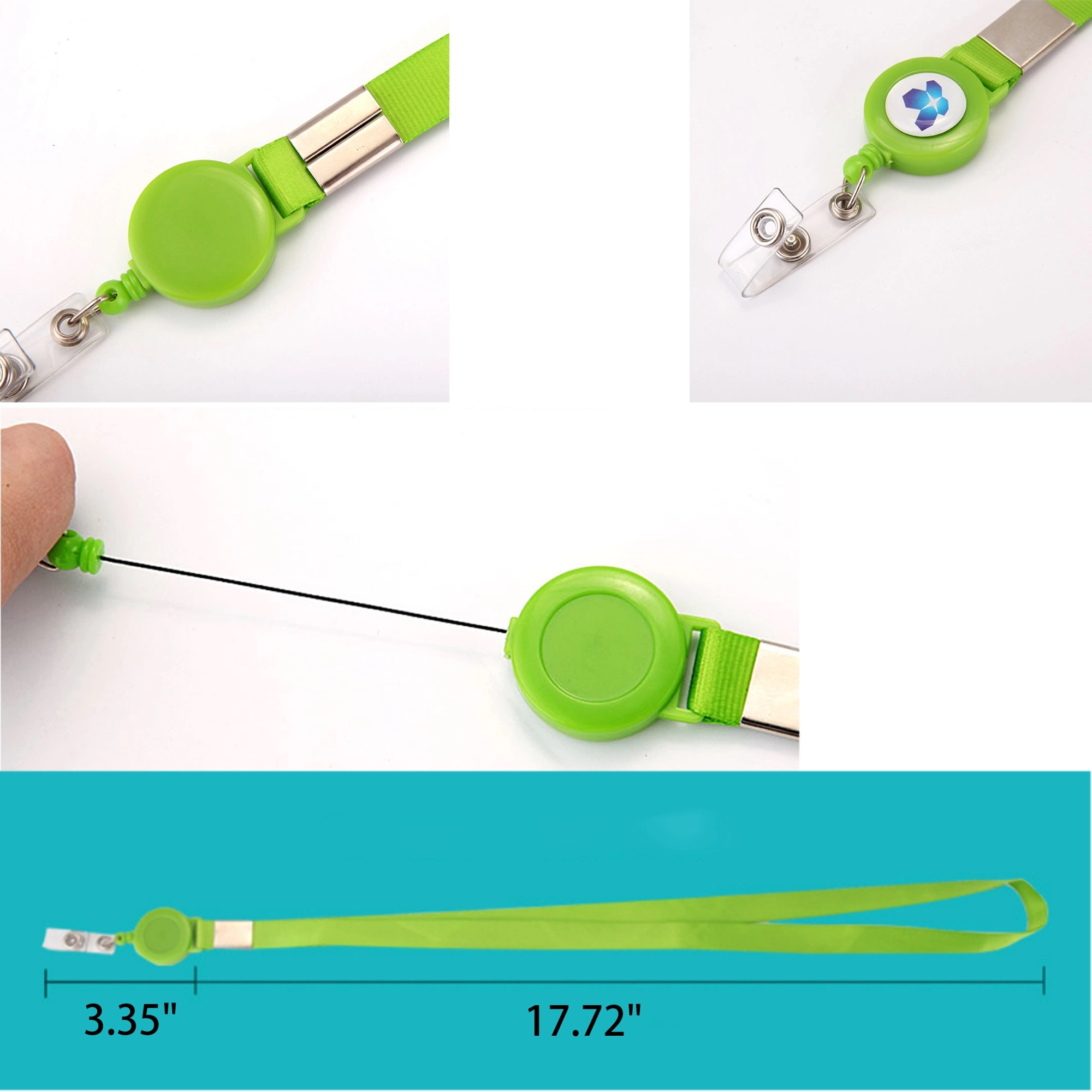 Stretchy Neck Strap with Retracting Reel Cord 2