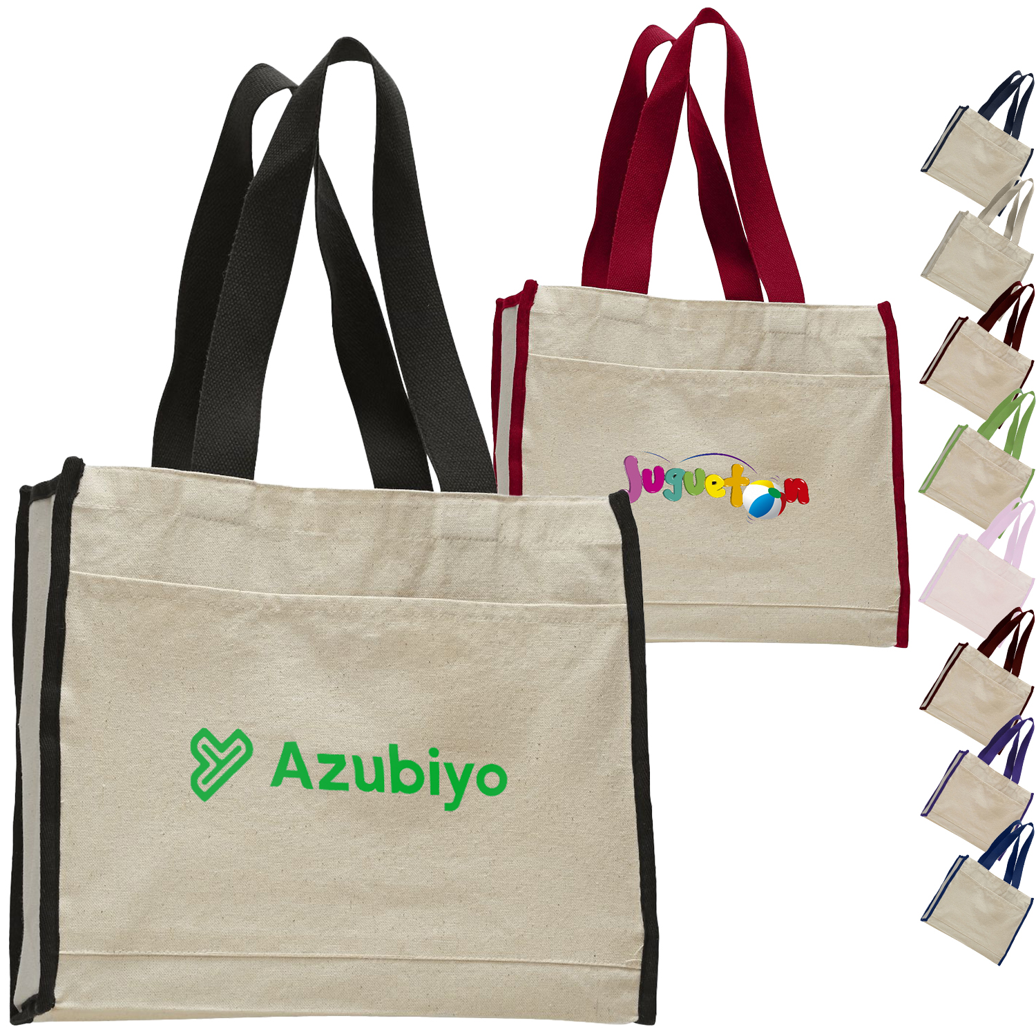 12 oz. Gusset Cotton Canvas Tote Bag USA Decorated (14" x 12") 1