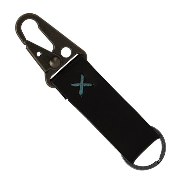 Busker Leather Keychain with Antique Nickel Carabiner 92