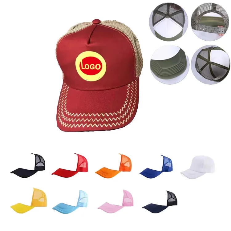 Polyester Foam Front 5 Panel High Mesh Back Trucker Hat 2