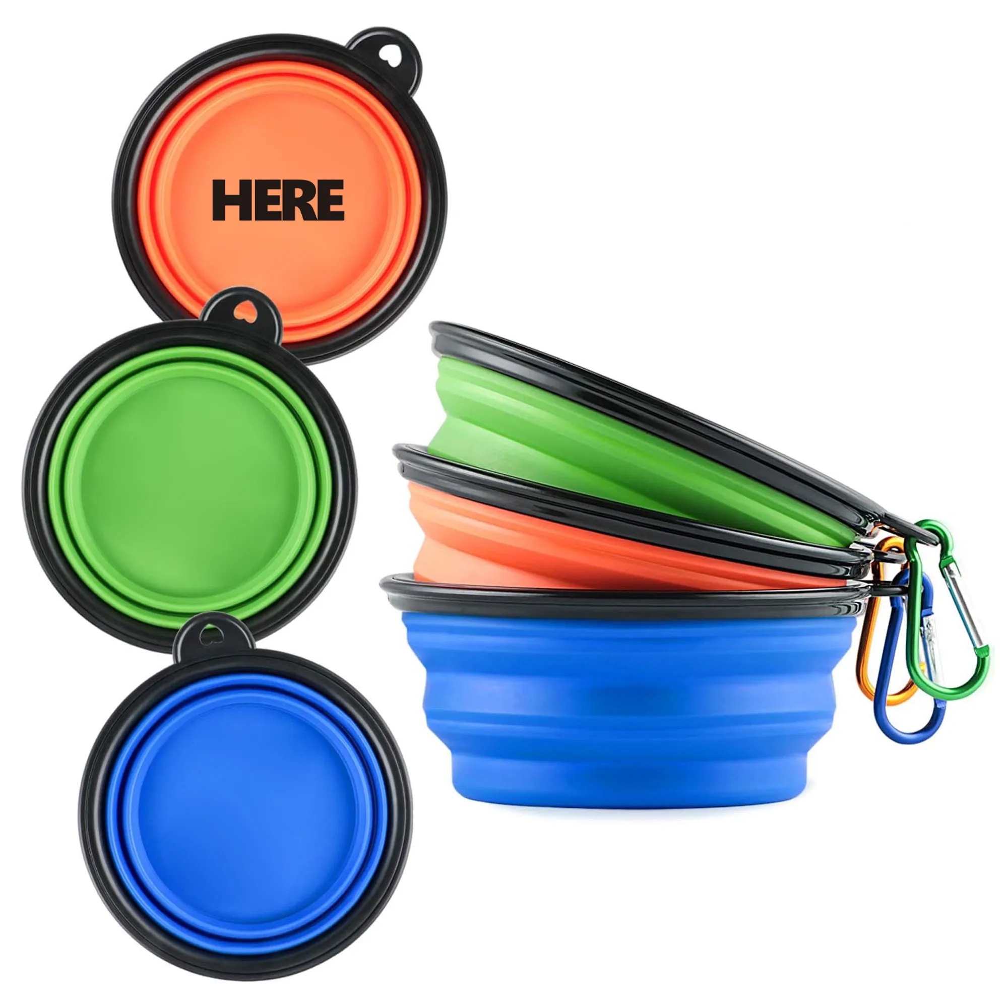 Portable Collapsible Silicone Dog Bowl MOQ 50PCS