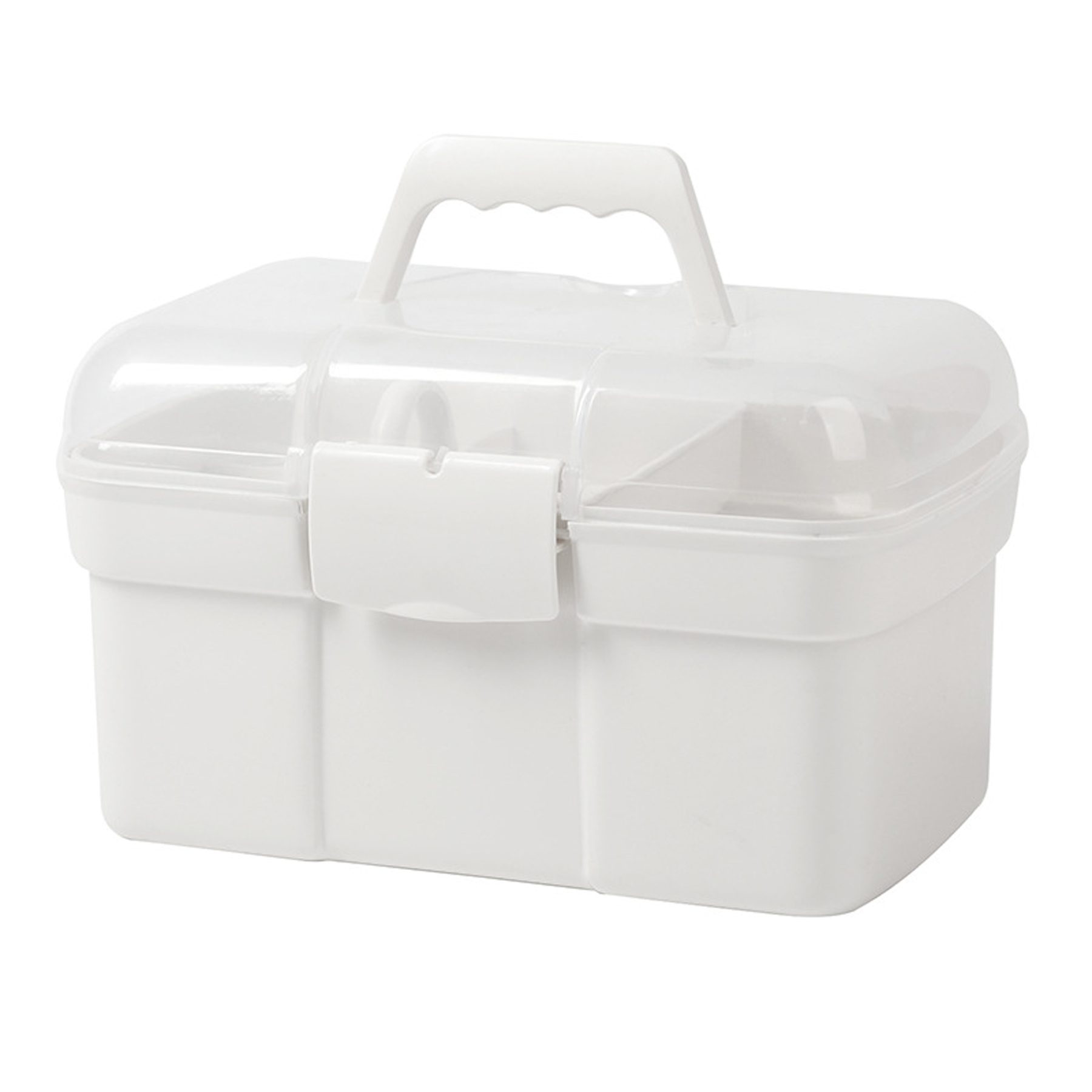 11" Plastic Storage Box with Removable Tray 2