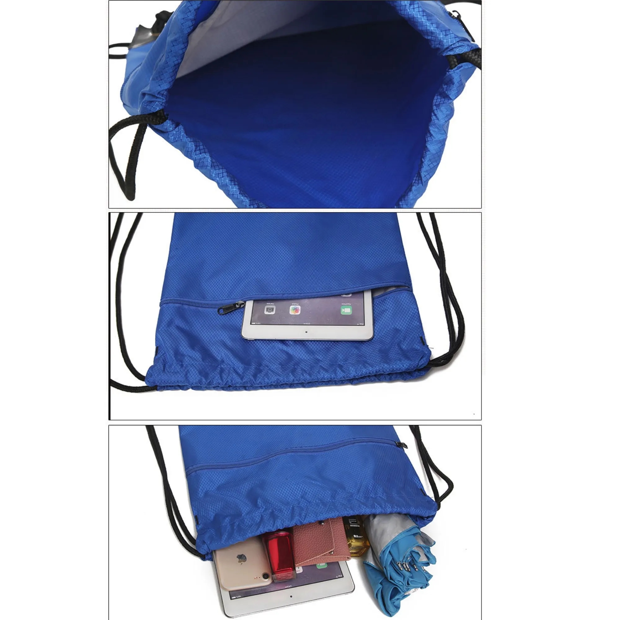 Waterproof Drawstring Bags Sports Backpack With Zipper 4