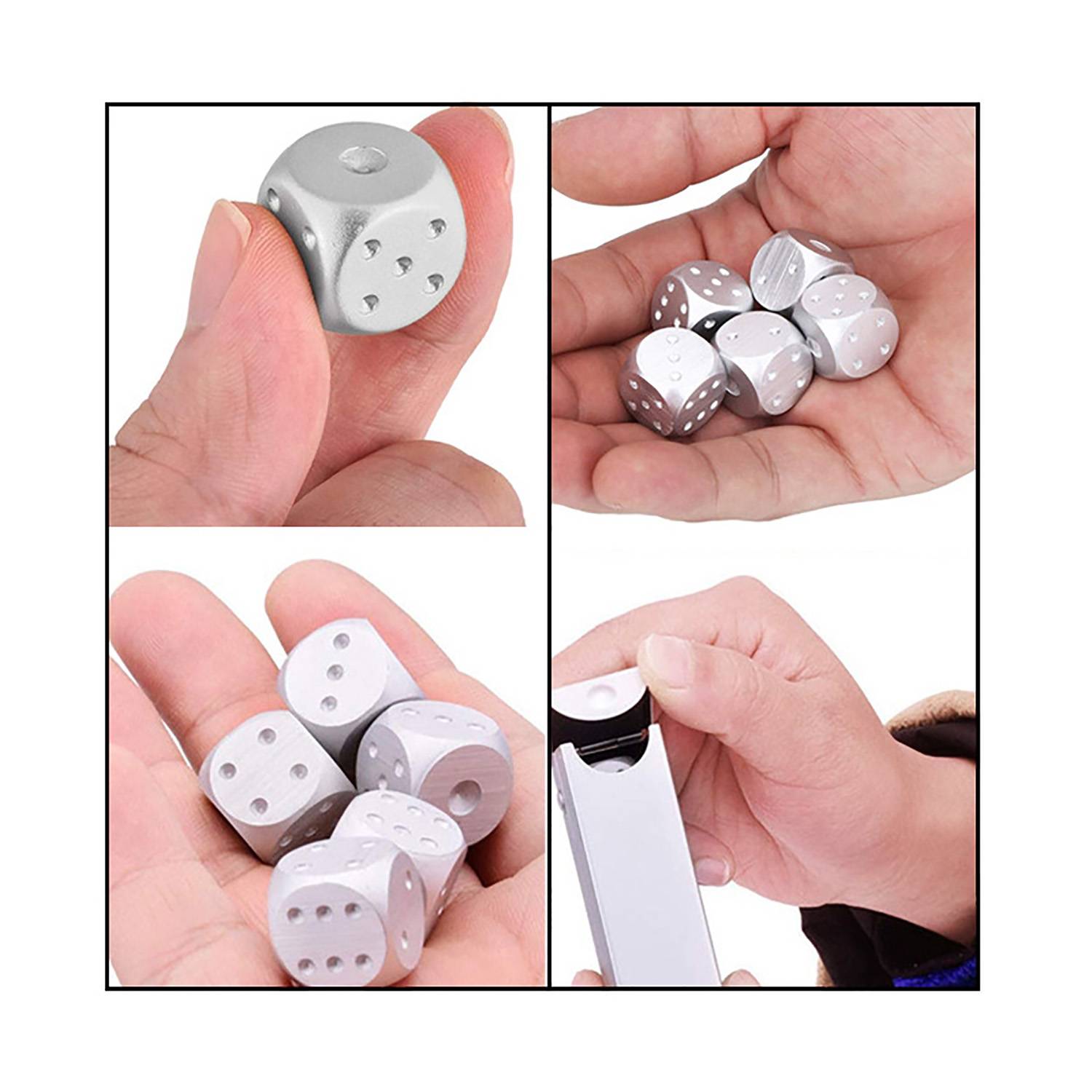 5PCS Aluminum Alloy Dice Set w/ Box 5