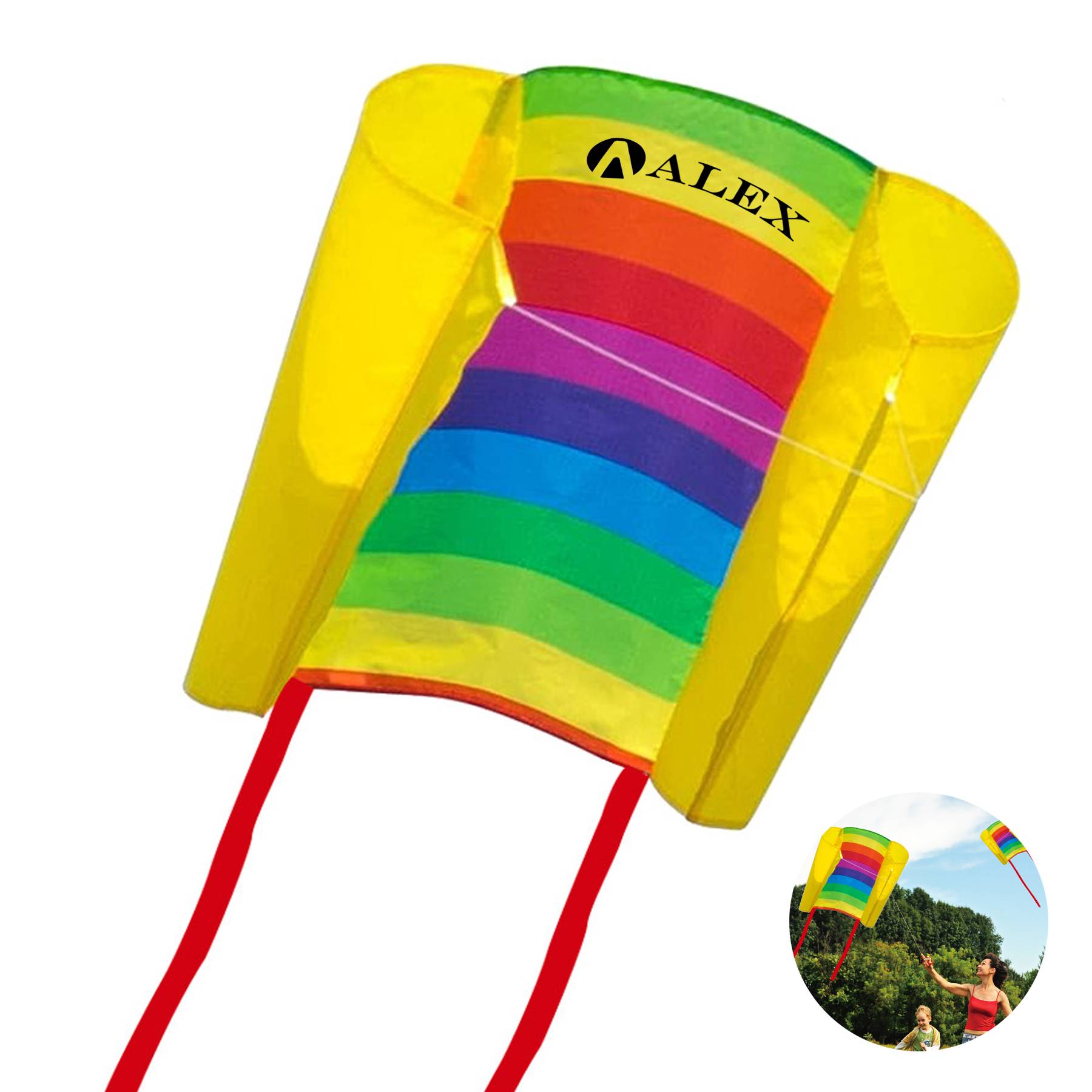 Portable Rainbow Kite with Long Colorful Tails 2