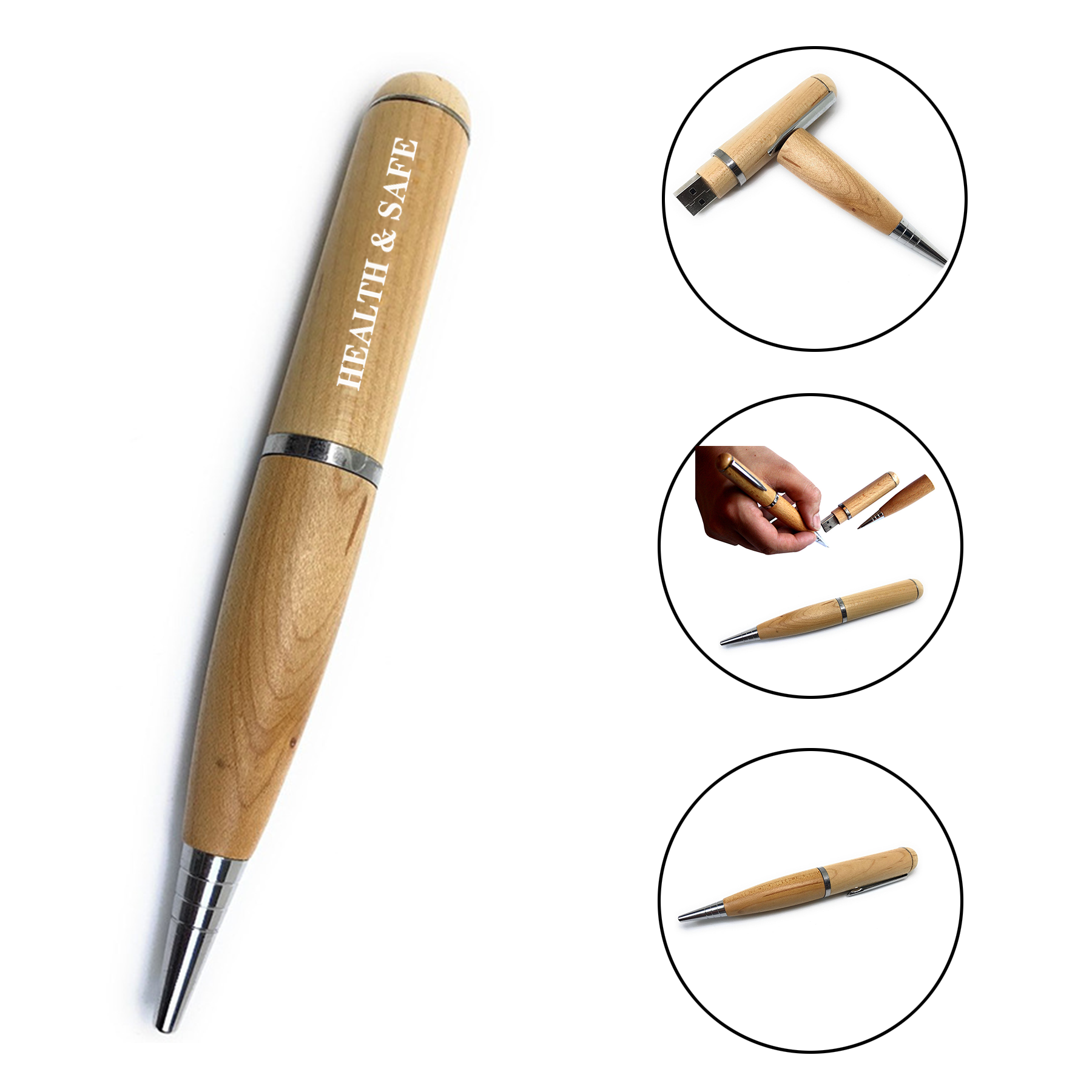 Wooden Ballpoint Pen with USB Flash Disk 1