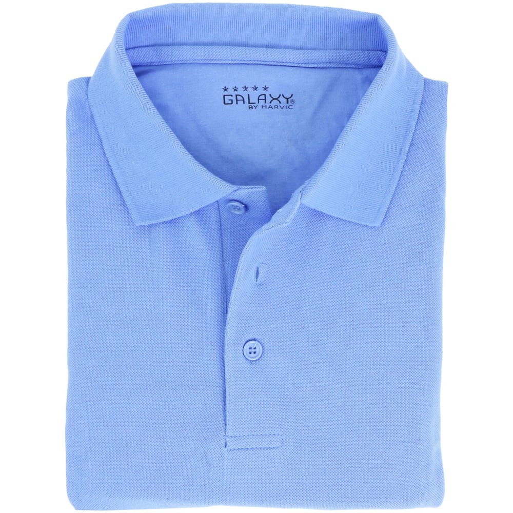 Adult Uniform Polo Shirts - Light Blue Short Sleeve Size M - 2X 2