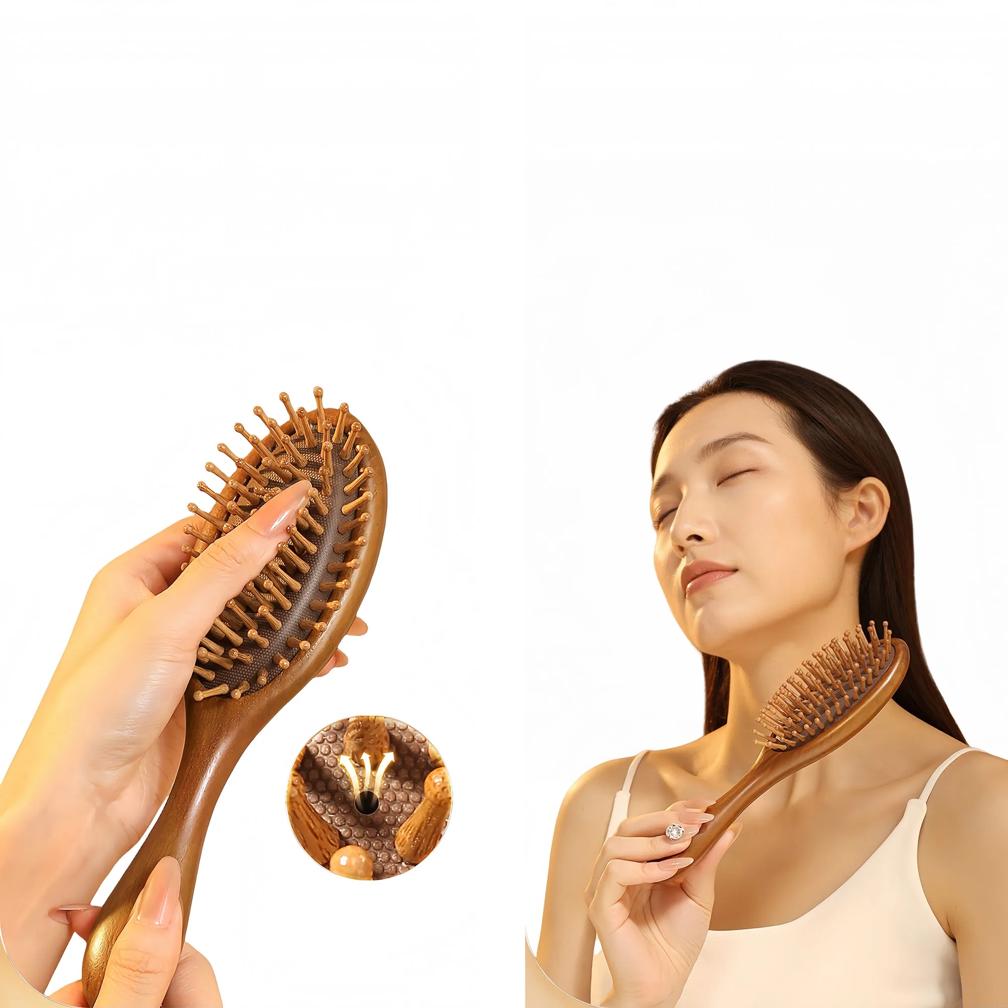 Premium Sandalwood Air Cushion Hairbrush For Scalp Massage 4
