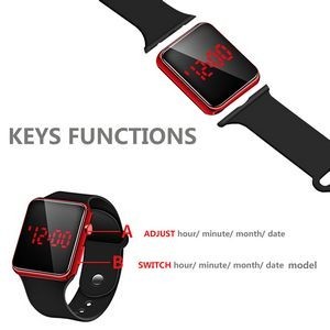Sports Watch With Digital Square Dial Adjustable Band Detachable Design 12