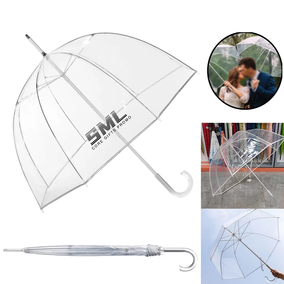 Signature Clear Bubble Wedding Umbrella 1