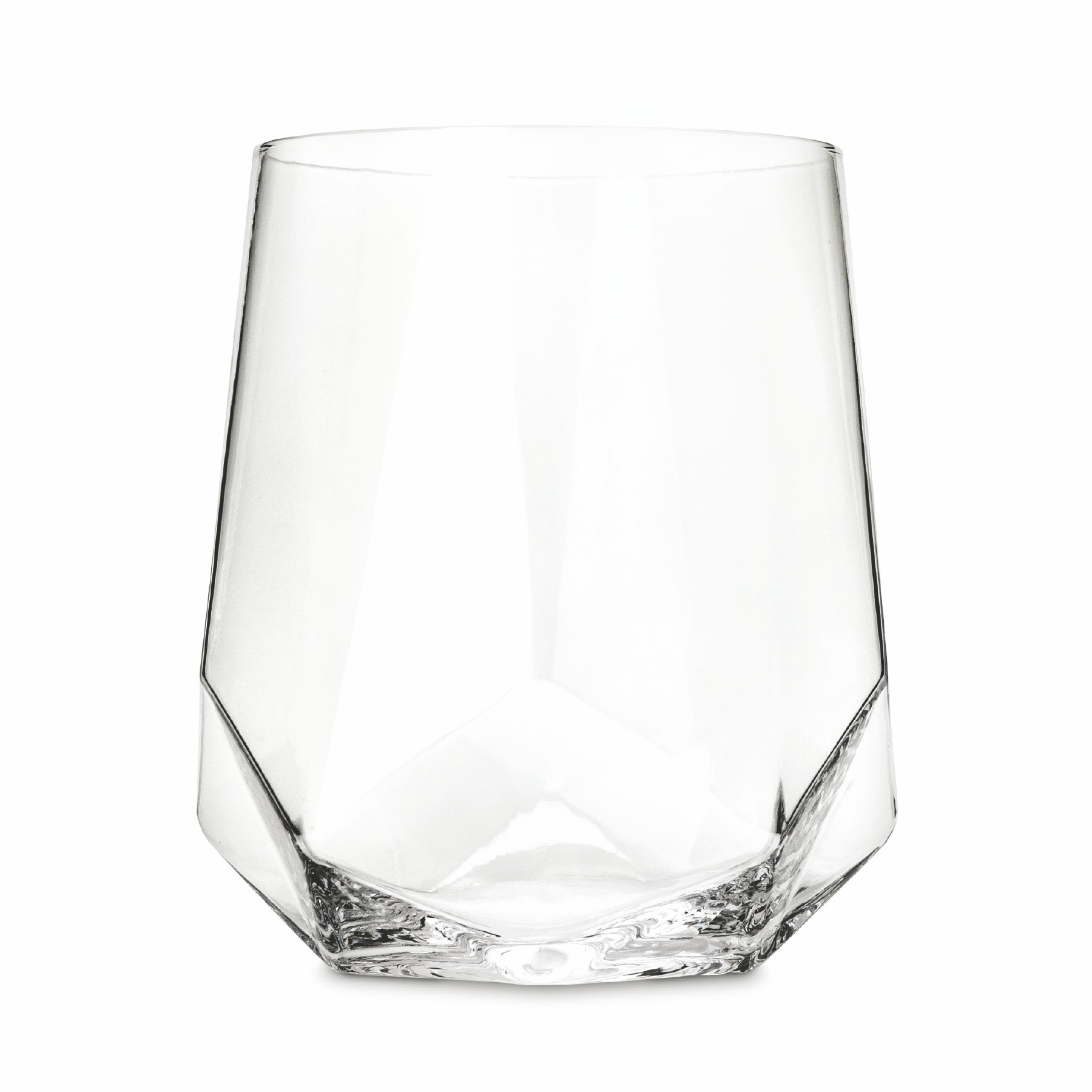 Viski® Faceted Crystal Wine Glass, set of 2 7