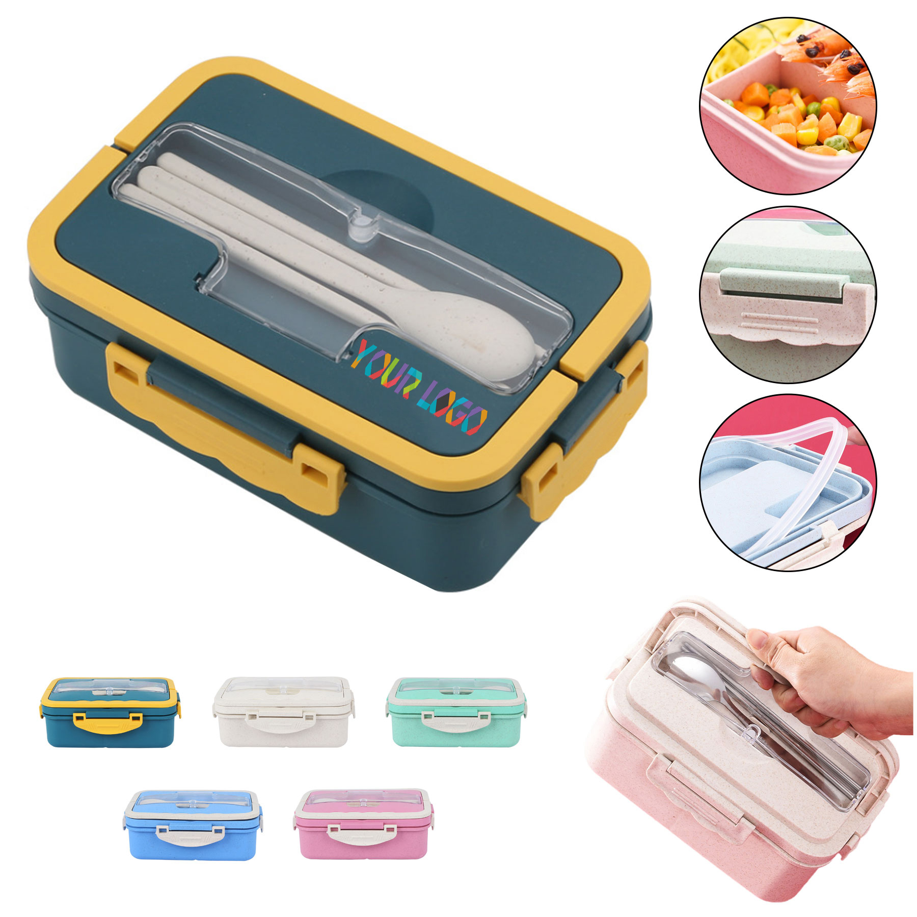Eco-Friendly Biodegradable Wheat Straw Lunch Bento Box 2